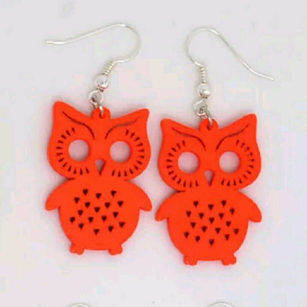 Handcrafted Wooden Owl Earrings
